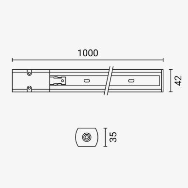 LED Track System, 3 Phases/4 Wires, 1m, White 1