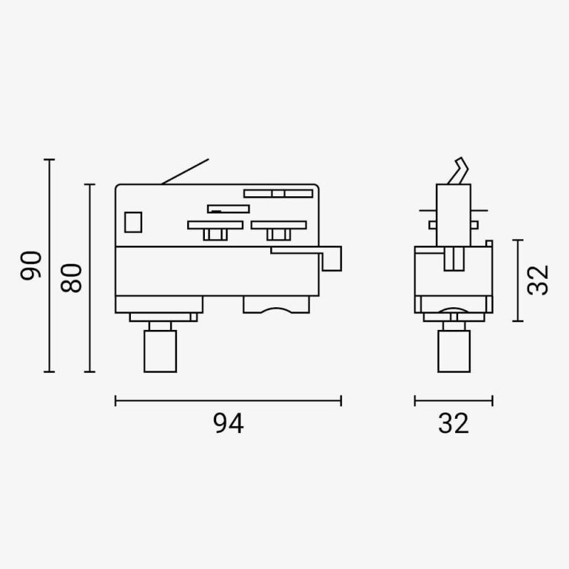 4-Wire Adaptor For LED Track System, Black 3