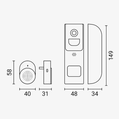 4MP Wi-Fi durų video skambutis 4