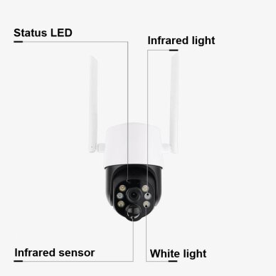 4MP Wi-Fi Solar IP Camera, White 5