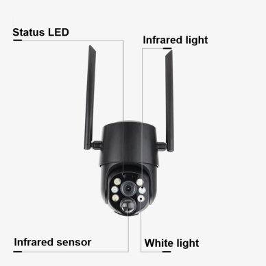 4MP Wi-Fi saulės IP kamera, juoda 7