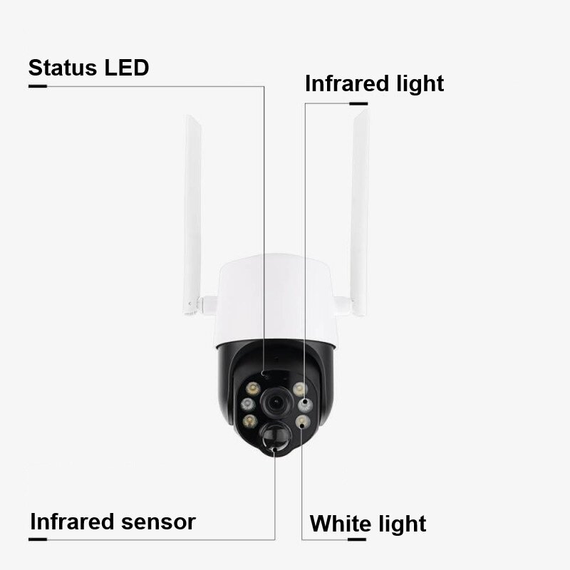 4MP Wi-Fi Solar IP Camera, White 5