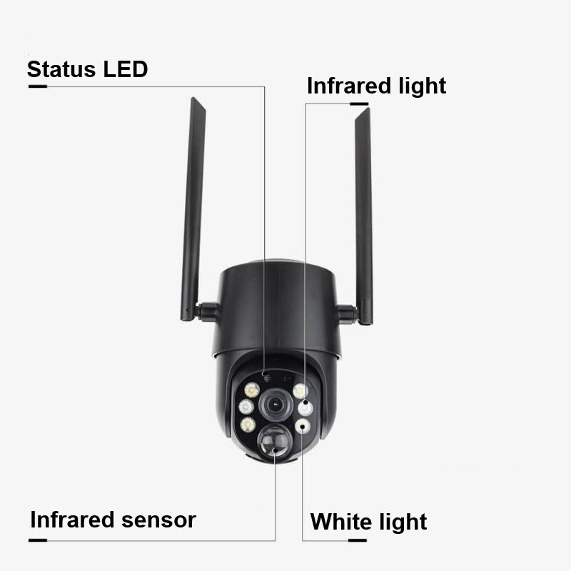 4MP Wi-Fi saulės IP kamera, juoda 7