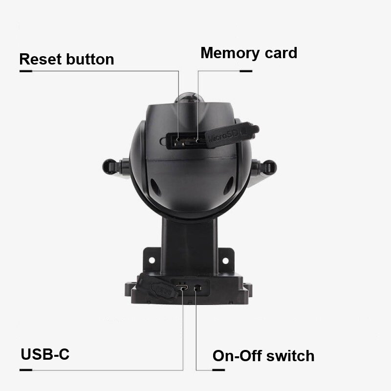 4MP Wi-Fi saulės IP kamera, juoda 8