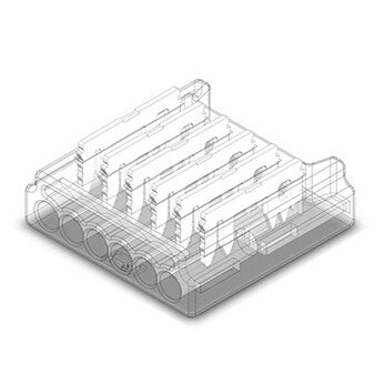 6 kontaktų užspaudžiamas sujungimas juosta-laidas LED SMD juostai 12mm