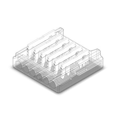 6 kontaktų užspaudžiamas sujungimas juosta-laidas LED SMD juostai 12mm