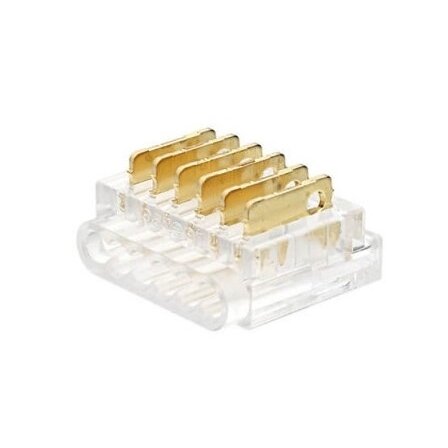 6 kontaktų užspaudžiamas sujungimas juosta-laidas LED SMD juostai 12mm 1