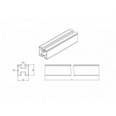 Aluminium Silver Rail R13 2400mm 1