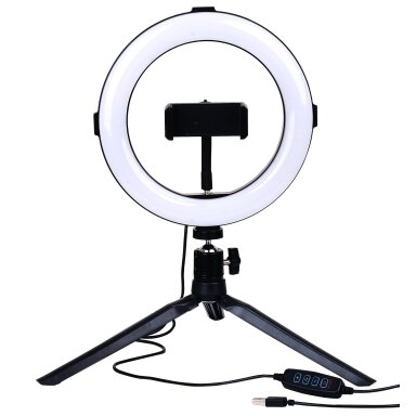 Apskritas šviestuvas selfiams, 10W, 5V, CCT spalvos