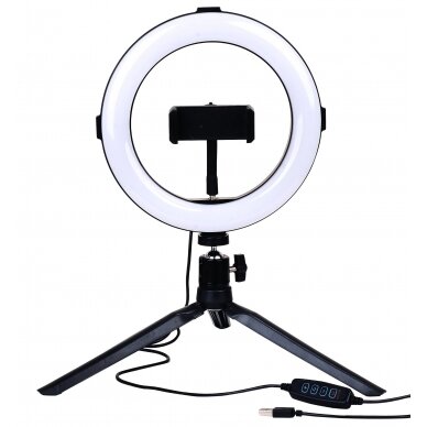 Apskritas šviestuvas selfiams, 10W, 5V, CCT spalvos