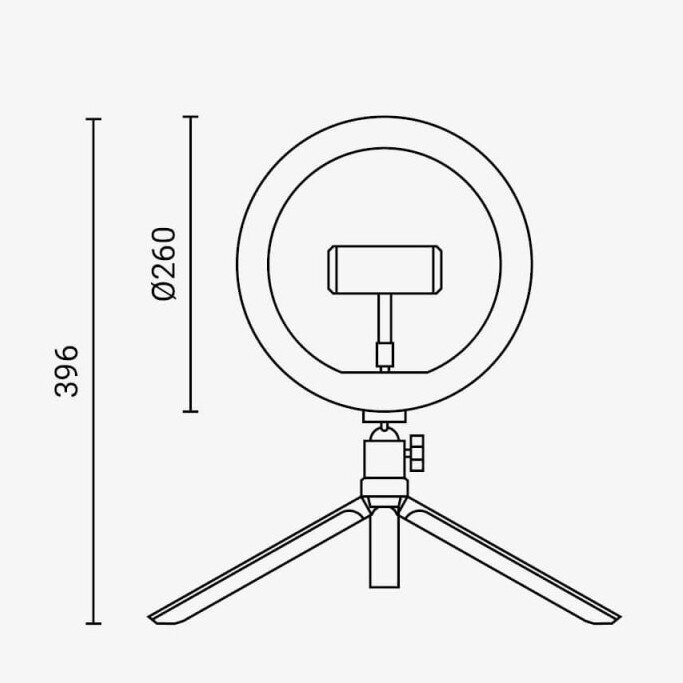 Apskritas šviestuvas selfiams, 10W, 5V, CCT spalvos 2