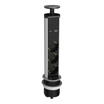 Baldinis šakotuvas, 3 lizdai, USB A, C, su 1.5m laidu
