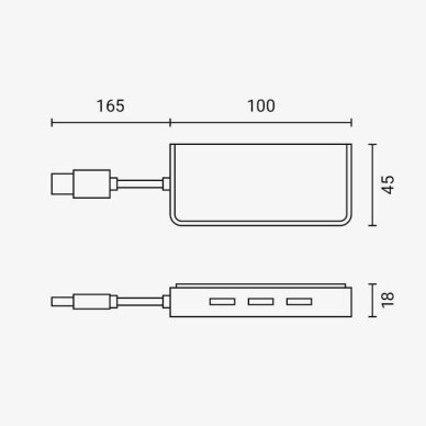 Daliklis, USB 3.0 Type-A į 4 portus USB 3.0 3