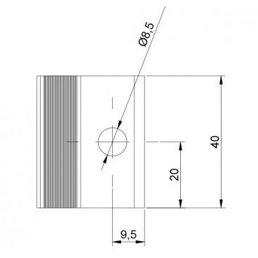 Galinis prispaudėjas su M8x25mm varžtu ir veržle 35mm storio panelei 5 Galinis prispaudėjas su M8x25mm varžtu ir veržle 35mm storio panelei 5