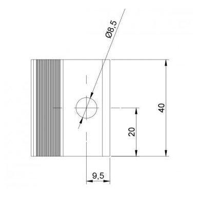Galinis prispaudėjas su M8x25mm varžtu ir veržle 35mm storio panelei
