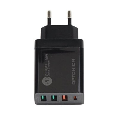 Greitas įkroviklis, 3xUSB, juodas