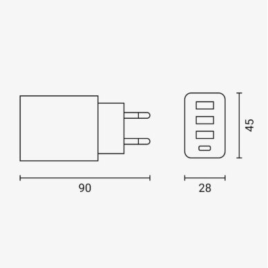 Quick Charger, PD+QC3.0, 36W, Black 4