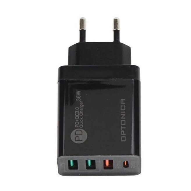 Quick Charger, PD+QC3.0, 36W, Black 1