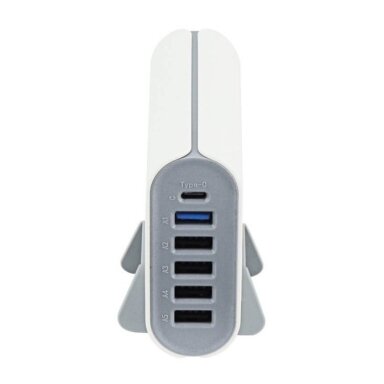 Įkrovimo daliklis, USB 5xTYPE-A, 1xTYPE-C
