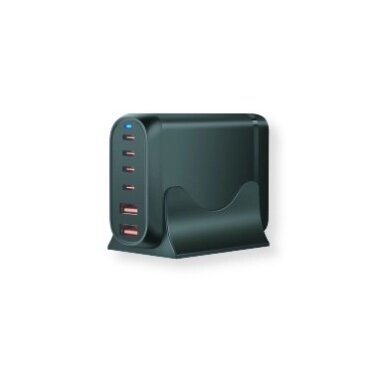 Įkrovimo daliklis, EU kištukas, USB 2xTYPE-A, 4xTYPE-C, 200W 1