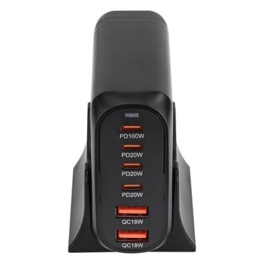 Įkrovimo daliklis, EU kištukas, USB 2xTYPE-A, 4xTYPE-C, 200W 3