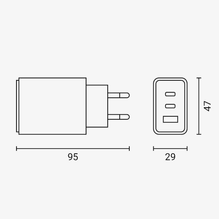 GaN Adapted Type-C / Type-A, 65W, White 6