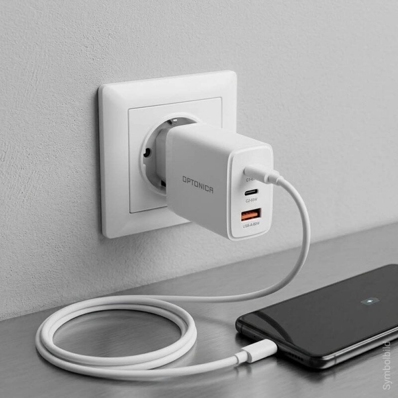 GaN Adapted Type-C / Type-A, 65W, White 5