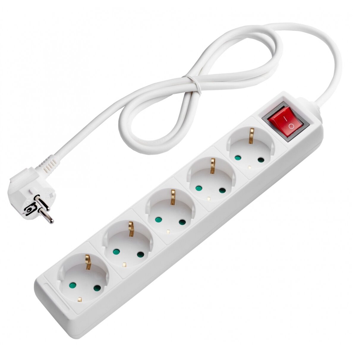 Power Strip, 5 Sockets, On/Off button, 1.5m
