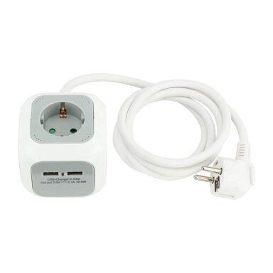 Ilgintuvas su USB 2xTYPE-A, 1.4m