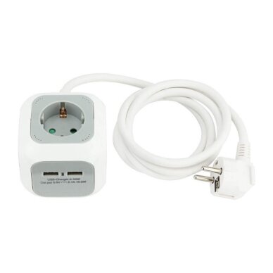 Ilgintuvas su USB 2xTYPE-A, 1.4m 1