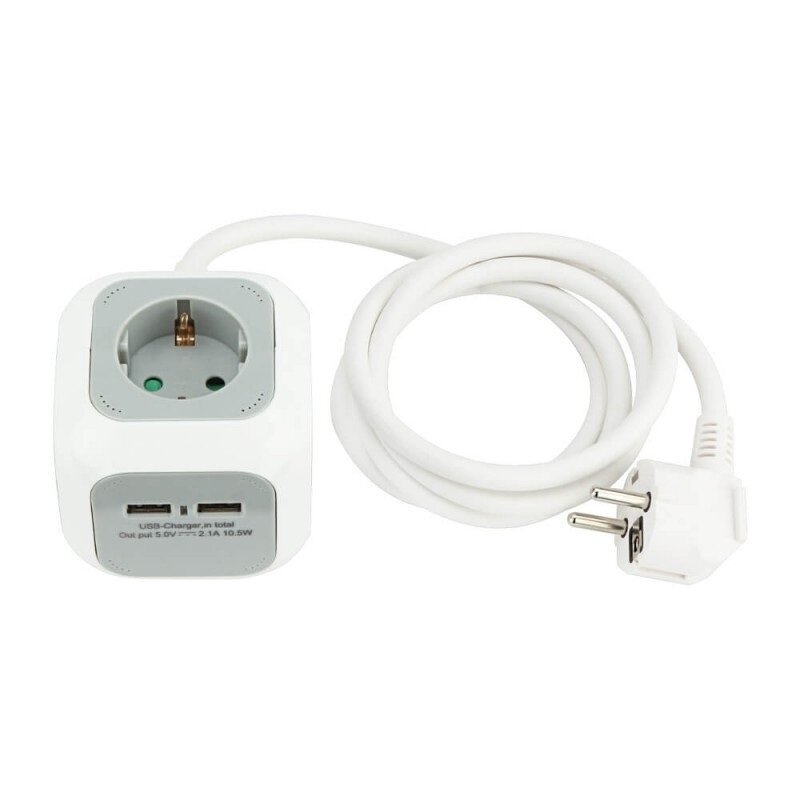 Ilgintuvas su USB 2xTYPE-A, 1.4m 1