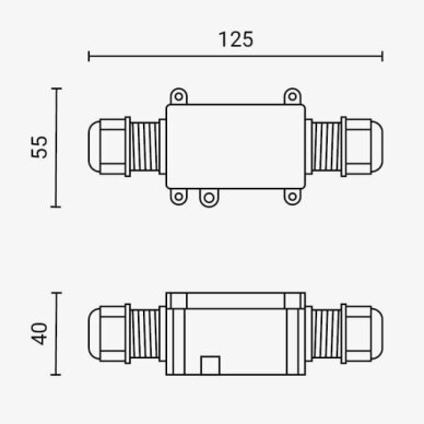 Polycarbonate Box Terminal Block, IP68, 2 Terminals 3