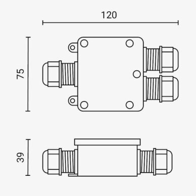 Polycarbonate Box Terminal Block, IP68, 3 Terminals 3