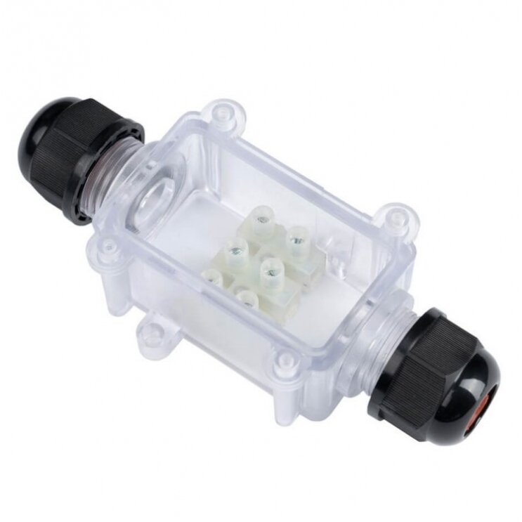 Polycarbonate Box Terminal Block, IP68, 2 Terminals 2