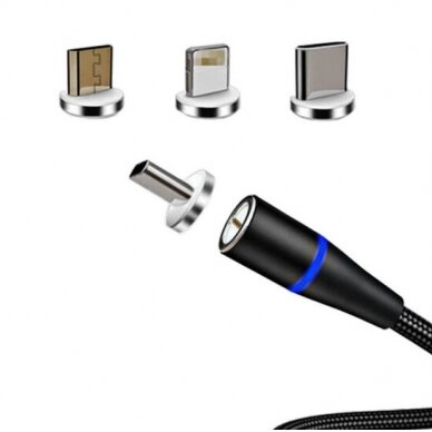 Magnetic USB Fast Charge Data Cable, 3in1 1