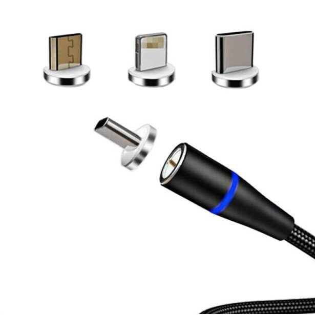 Magnetic USB Fast Charge Data Cable, 3in1 1