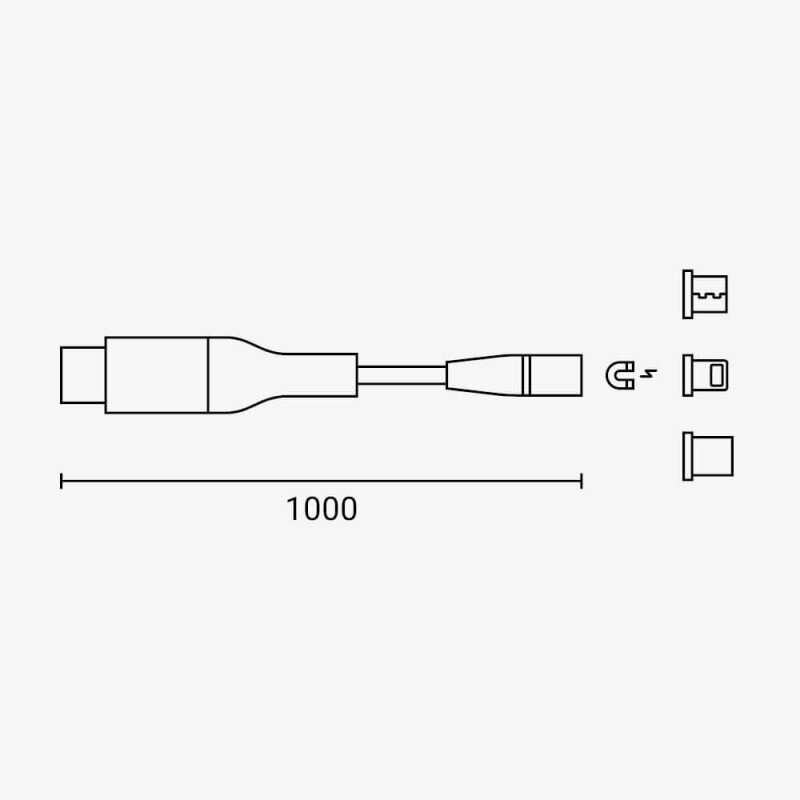 Magnetic USB Fast Charge Data Cable, 3in1 2