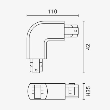 L-Connector For LED Track System, White 1
