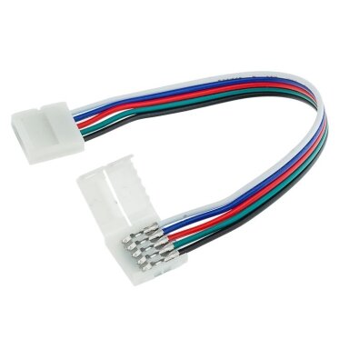 Lankstus sujungimas LED RGB + šalta balta šviesa juostai