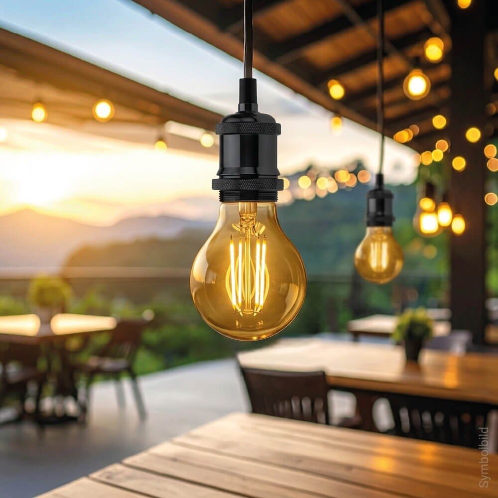 LED lemputė E27 A60 8W, auksinė, šilta balta šviesa 2