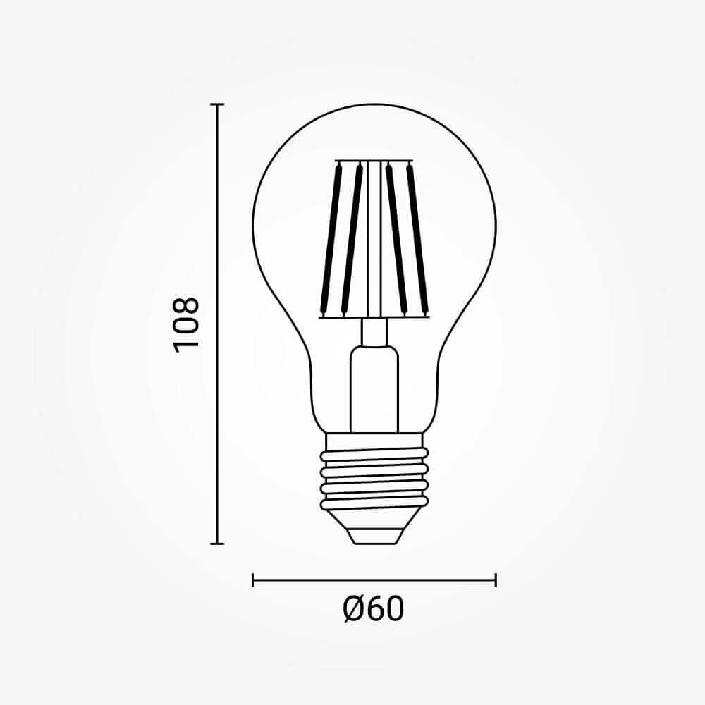 LED lemputė E27 A60 8W, auksinė, šilta balta šviesa 3