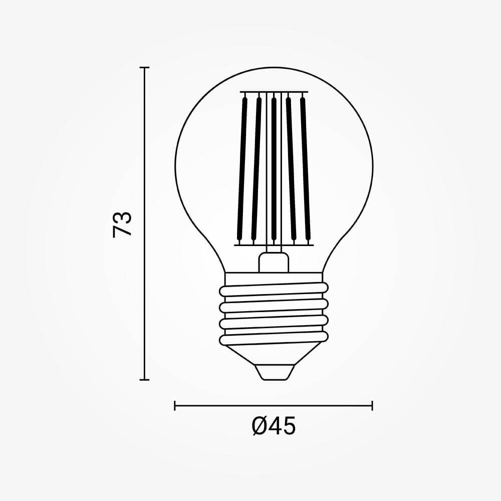 LED lemputė E27 G45 4W, dimeriuojama, auksinė, šilta balta šviesa 3
