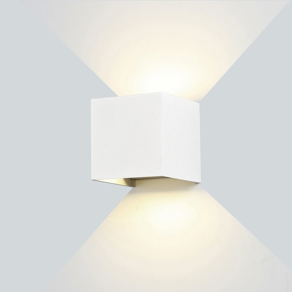 LED Wall Light, White, Square, Adjustable Beam, 6W, Neutral Light 3