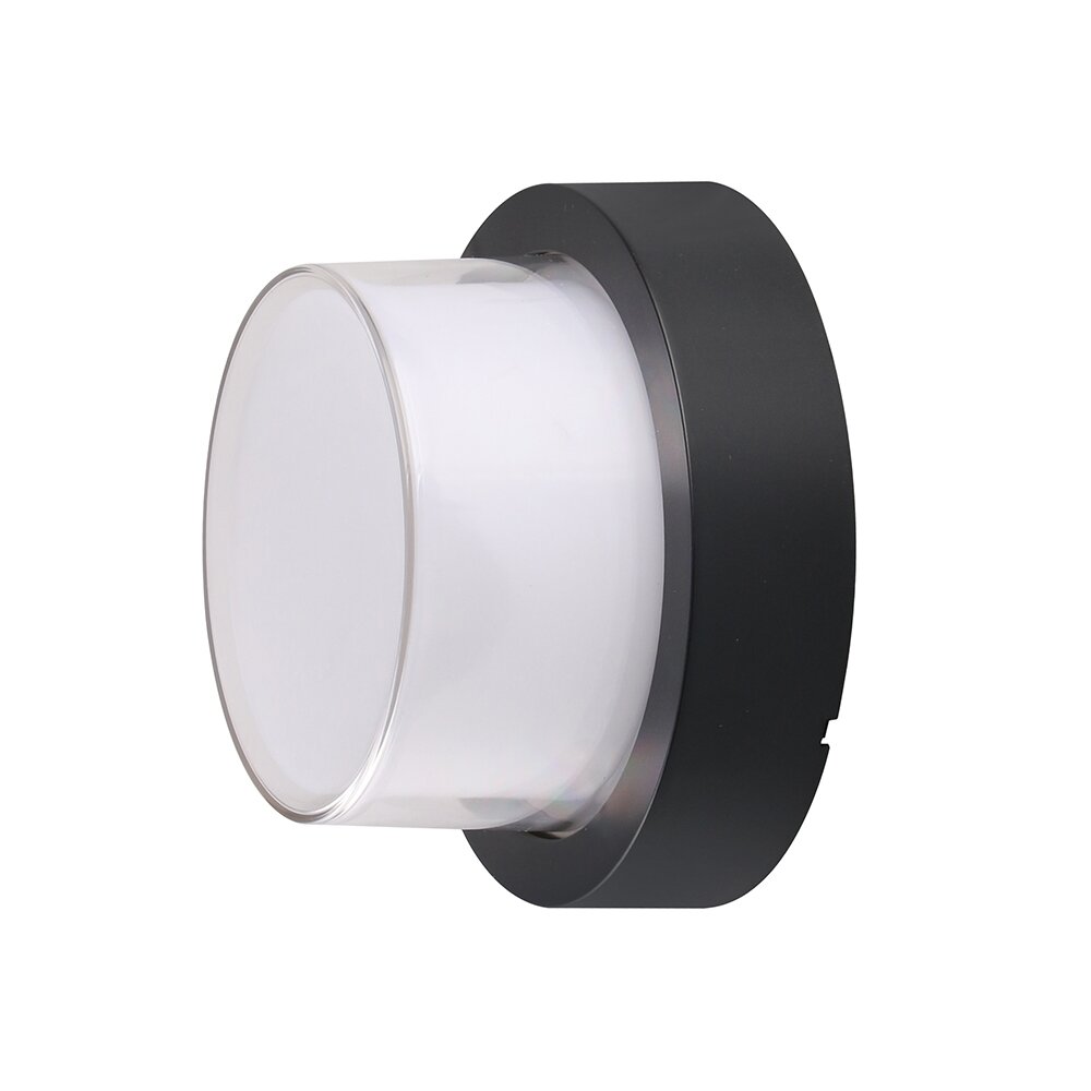 LED Wall Light, Black, Round, 15W, 145°, Neutral Light