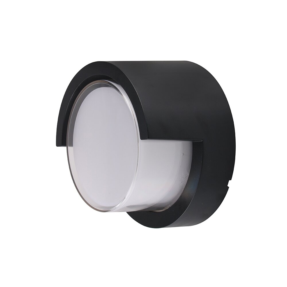 LED sieninis šviestuvas, juodas, apvalus, 15W, neutrali balta šviesa