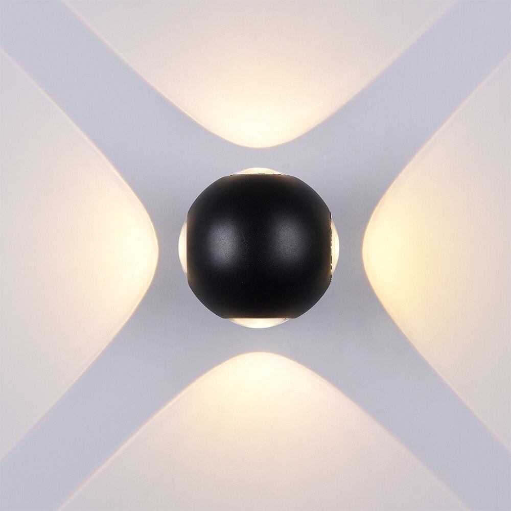 LED sieninis šviestuvas, juodas, apvalus, 4 LEDai, 4W, neutrali balta šviesa 2 LED sieninis šviestuvas, juodas, apvalus, 4 LEDai, 4W, neutrali balta šviesa 2