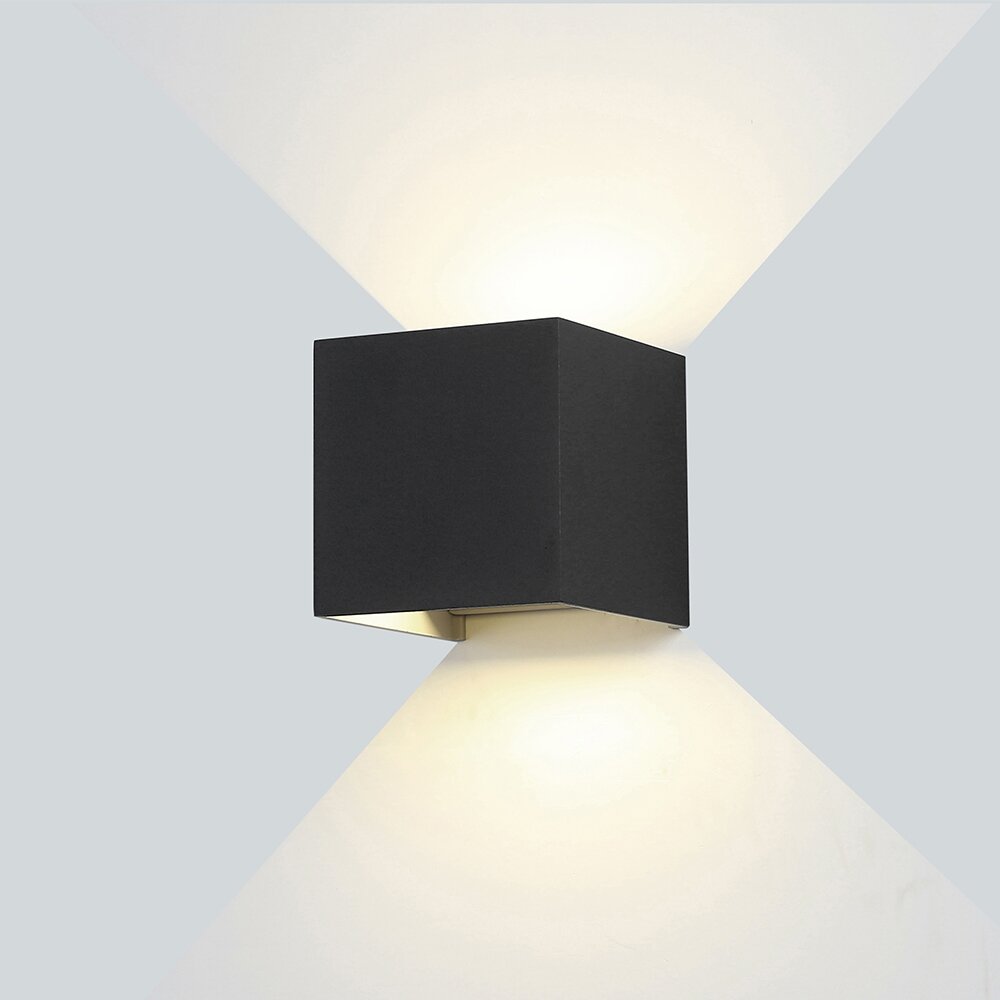 LED Wall Light, Black, Square, Adjustable Beam, 6W, Neutral Light 3