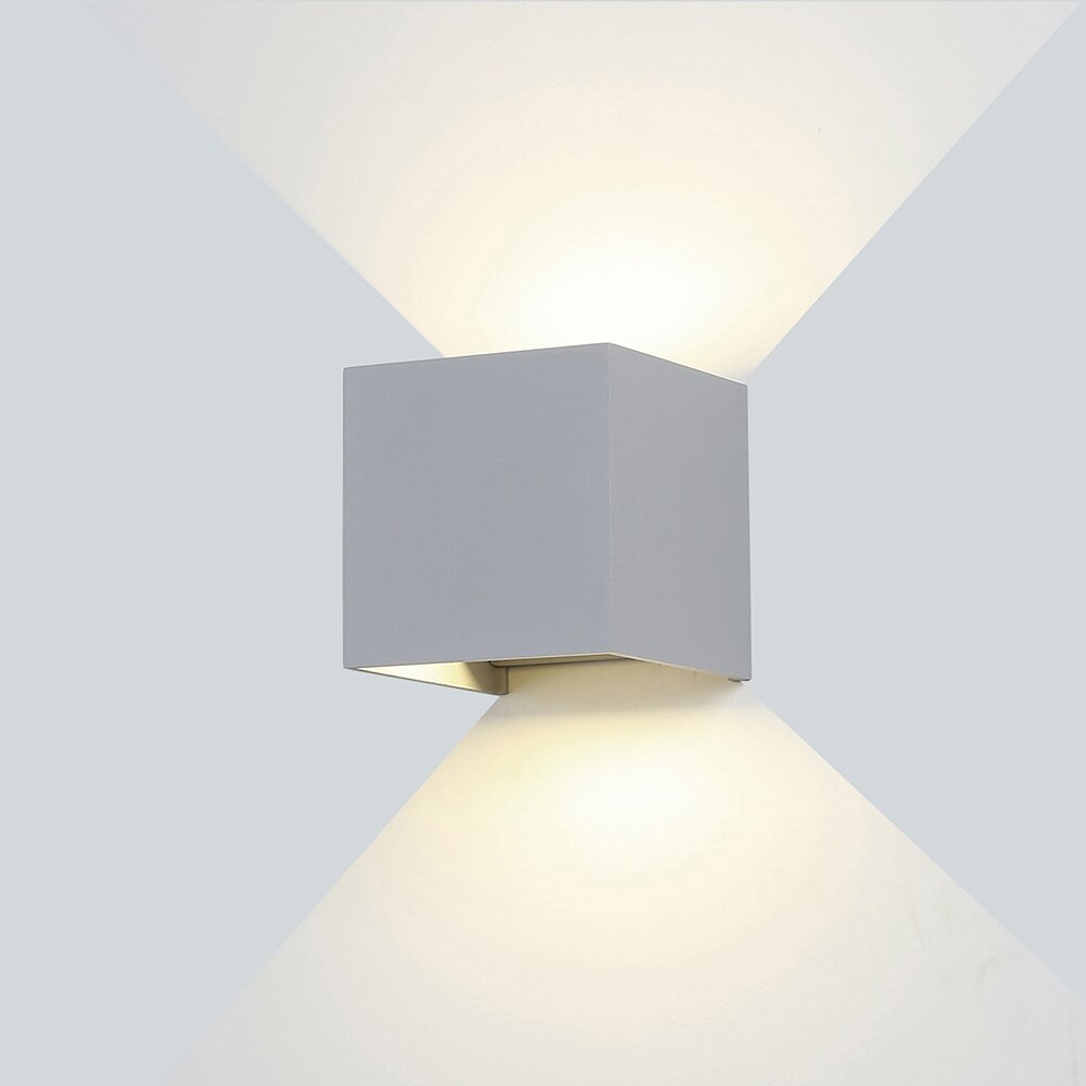 LED Wall Light, Grey, Square, Adjustable Beam, 12W, Neutral Light 3