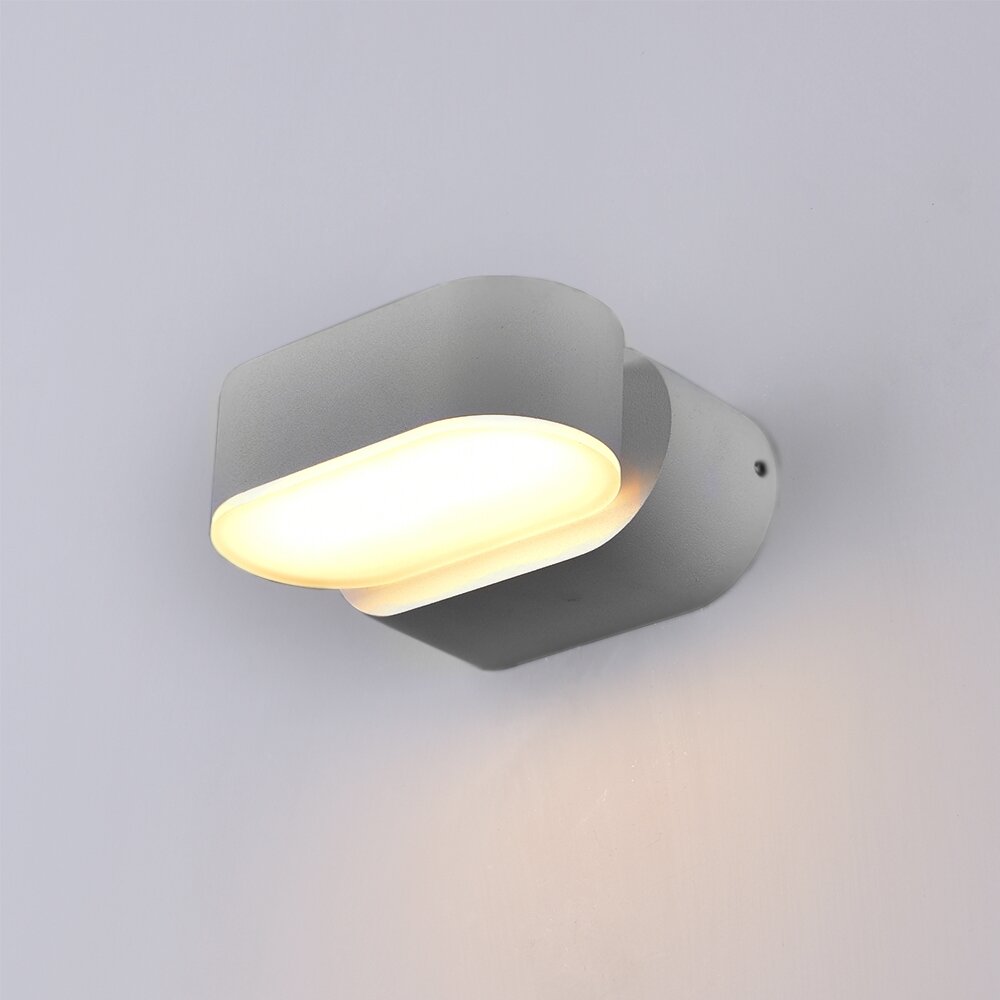 LED Wall Light, Grey, Rotatable, 6W, Warm Light