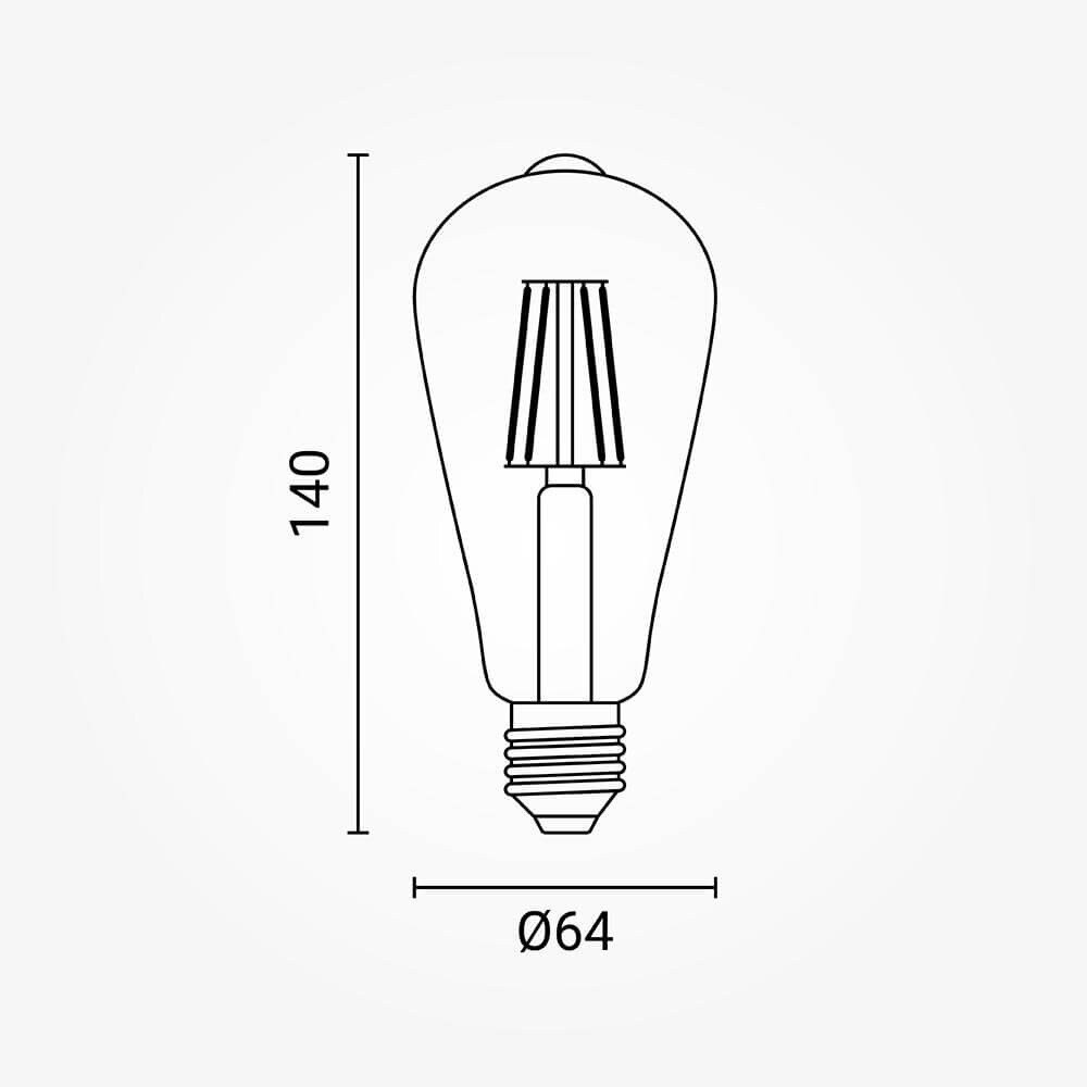 LED žvakė ST64 6W, auksinė, šilta balta šviesa 3
